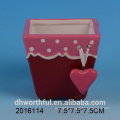 Simple design ceramic flower pot for valentine's day
